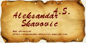Aleksandar Škavović vizit kartica